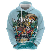 Personalized Aloha Hawaii Skeleton Zip Hoodie Tropical Summer Vibe LT01 - Polynesian Pride