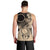 Cook Islands Turtle Men Tank Top Stars and Hibiscus - Beige