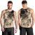 Cook Islands Turtle Men Tank Top Stars and Hibiscus - Beige