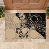 Cook Islands Turtle Rubber Doormat Stars and Hibiscus - Beige LT01 Beige - Polynesian Pride