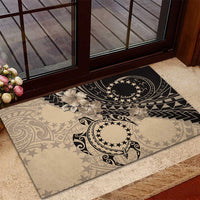 Cook Islands Turtle Rubber Doormat Stars and Hibiscus - Beige LT01 - Polynesian Pride