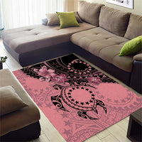 Cook Islands Turtle Area Rug Stars and Hibiscus - Pink LT01 - Polynesian Pride