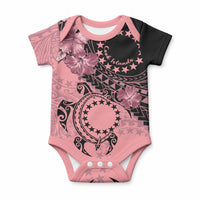 Cook Islands Turtle Baby Onesie Stars and Hibiscus - Pink LT01 Pink - Polynesian Pride