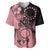 Cook Islands Turtle Baseball Jersey Stars and Hibiscus - Pink