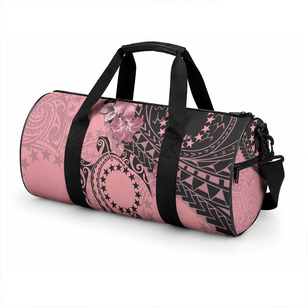 Cook Islands Turtle Duffle Bag Stars and Hibiscus - Pink LT01 - Polynesian Pride