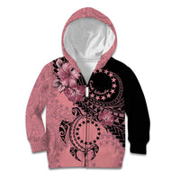 Cook Islands Turtle Kid Hoodie Stars and Hibiscus - Pink
