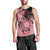 Cook Islands Turtle Men Tank Top Stars and Hibiscus - Pink