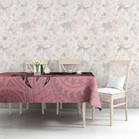 Cook Islands Turtle Tablecloth Stars and Hibiscus - Pink