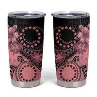 Cook Islands Turtle Tumbler Cup Stars and Hibiscus - Pink