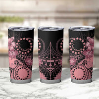 Cook Islands Turtle Tumbler Cup Stars and Hibiscus - Pink