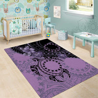 Cook Islands Turtle Area Rug Stars and Hibiscus - Purple LT01 - Polynesian Pride