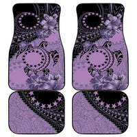 Cook Islands Turtle Car Mats Stars and Hibiscus - Purple