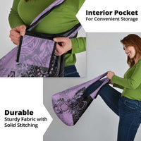 Cook Islands Turtle Grocery Bag Stars and Hibiscus - Purple