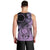 Cook Islands Turtle Men Tank Top Stars and Hibiscus - Purple