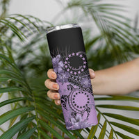 Cook Islands Turtle Skinny Tumbler Stars and Hibiscus - Purple