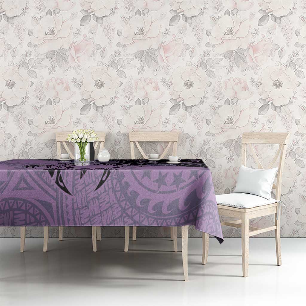 Cook Islands Turtle Tablecloth Stars and Hibiscus - Purple LT01 - Polynesian Pride