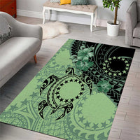 Cook Islands Turtle Area Rug Stars and Hibiscus - Green LT01 - Polynesian Pride