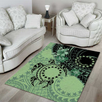 Cook Islands Turtle Area Rug Stars and Hibiscus - Green LT01 - Polynesian Pride