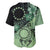 Cook Islands Turtle Baseball Jersey Stars and Hibiscus - Green