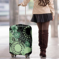 Cook Islands Turtle Luggage Cover Stars and Hibiscus - Green