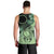 Cook Islands Turtle Men Tank Top Stars and Hibiscus - Green