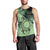 Cook Islands Turtle Men Tank Top Stars and Hibiscus - Green