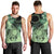 Cook Islands Turtle Men Tank Top Stars and Hibiscus - Green