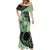 Cook Islands Turtle Mermaid Dress Stars and Hibiscus - Green