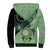 Cook Islands Turtle Sherpa Hoodie Stars and Hibiscus - Green