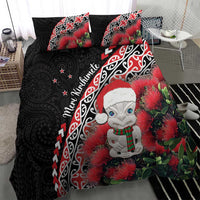 New Zealand Christmas Meri Kirihimete Bedding Set Santa Hei Tiki Pohutukawa