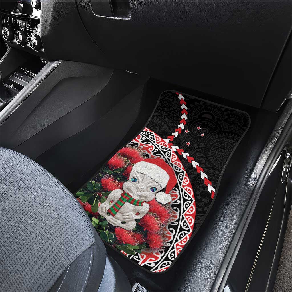 New Zealand Christmas Meri Kirihimete Car Mats Santa Hei Tiki Pohutukawa
