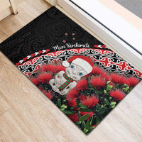 New Zealand Christmas Meri Kirihimete Rubber Doormat Santa Hei Tiki Pohutukawa