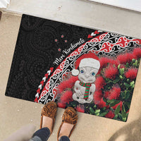 New Zealand Christmas Meri Kirihimete Rubber Doormat Santa Hei Tiki Pohutukawa