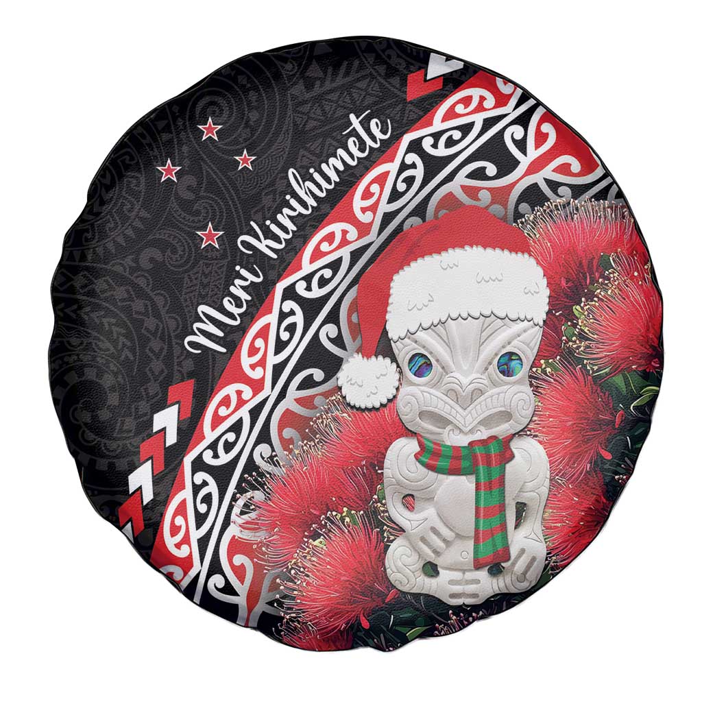 New Zealand Christmas Meri Kirihimete Spare Tire Cover Santa Hei Tiki Pohutukawa