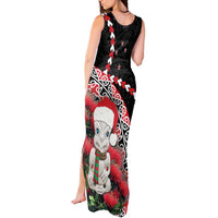 New Zealand Christmas Meri Kirihimete Tank Maxi Dress Santa Hei Tiki Pohutukawa LT01 - Polynesian Pride