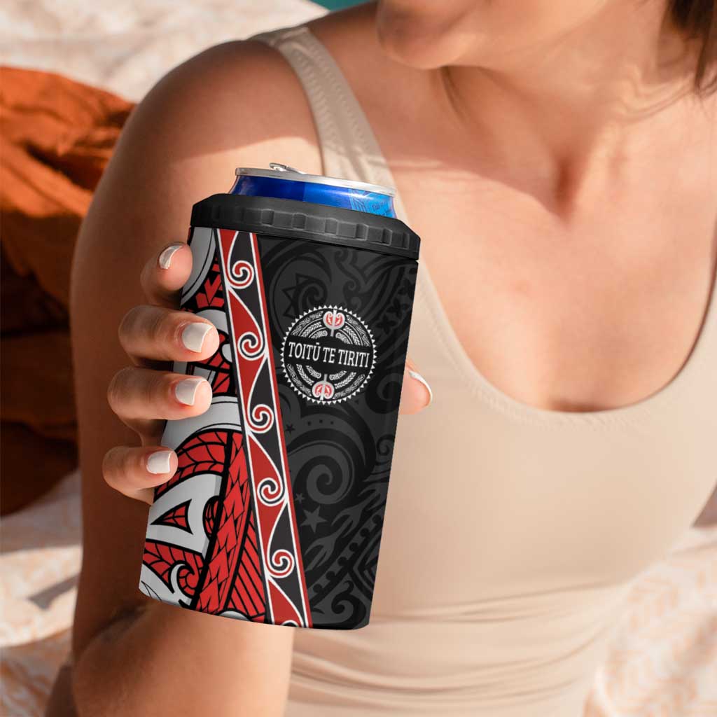 Aotearoa Toitu Te Tiriti 4 in 1 Can Cooler Tumbler Honour The Treaty New Zealand