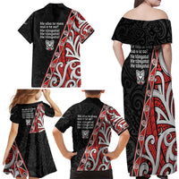 Aotearoa Toitu Te Tiriti Family Matching Off Shoulder Maxi Dress and Hawaiian Shirt Honour The Treaty New Zealand LT01 - Polynesian Pride