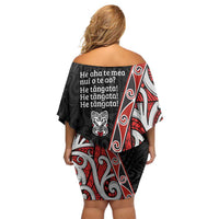 Aotearoa Toitu Te Tiriti Family Matching Off Shoulder Short Dress and Hawaiian Shirt Honour The Treaty New Zealand LT01 - Polynesian Pride