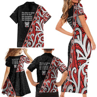 Aotearoa Toitu Te Tiriti Family Matching Short Sleeve Bodycon Dress and Hawaiian Shirt Honour The Treaty New Zealand LT01 - Polynesian Pride