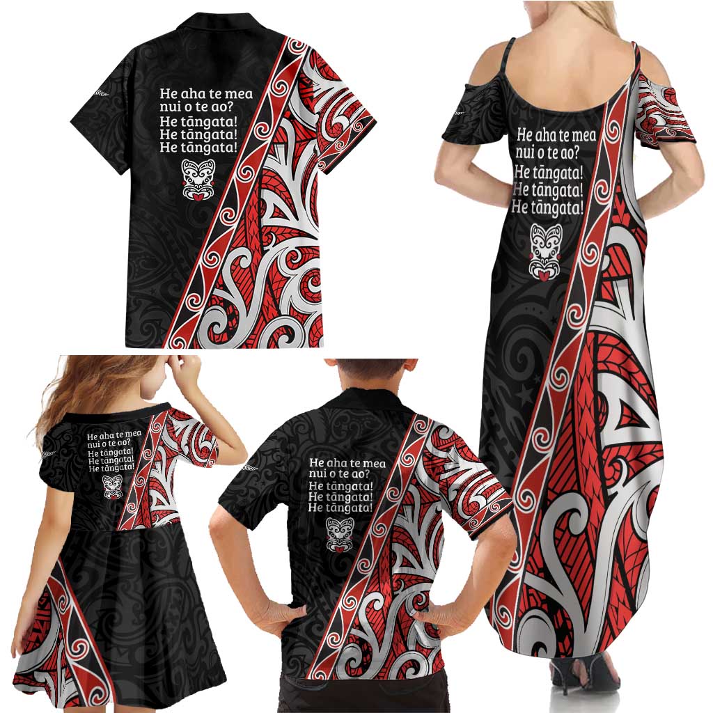 Aotearoa Toitu Te Tiriti Family Matching Summer Maxi Dress and Hawaiian Shirt Honour The Treaty New Zealand LT01 - Polynesian Pride