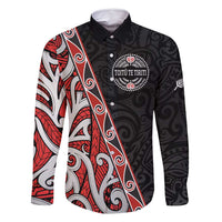 Aotearoa Toitu Te Tiriti Family Matching Tank Maxi Dress and Hawaiian Shirt Honour The Treaty New Zealand LT01 Dad's Shirt - Long Sleeve Black - Polynesian Pride
