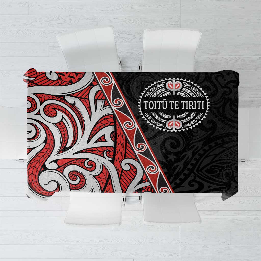Aotearoa Toitu Te Tiriti Tablecloth Honour The Treaty New Zealand LT01 Black - Polynesian Pride