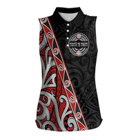 Aotearoa Toitu Te Tiriti Women Sleeveless Polo Shirt Honour The Treaty New Zealand LT01 Female Black - Polynesian Pride
