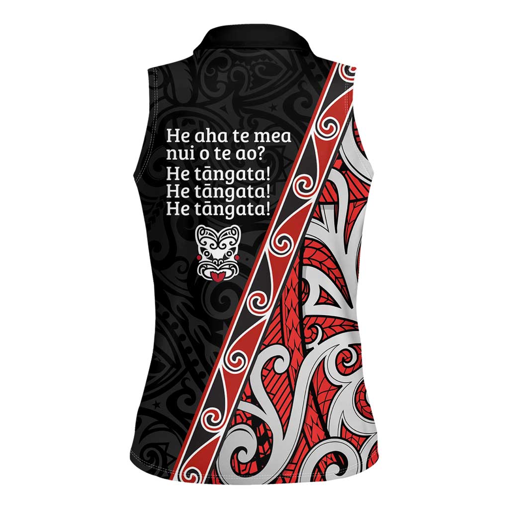 Aotearoa Toitu Te Tiriti Women Sleeveless Polo Shirt Honour The Treaty New Zealand LT01 - Polynesian Pride