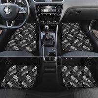 Grayscale Monstera Car Mats Polynesian Tribal Pattern - Polynesian Pride