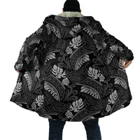 Grayscale Monstera Cloak Polynesian Tribal Pattern - Polynesian Pride