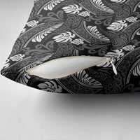 Grayscale Monstera Pillow Cover Polynesian Tribal Pattern - Polynesian Pride