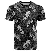 Grayscale Monstera T Shirt Polynesian Tribal Pattern - Polynesian Pride