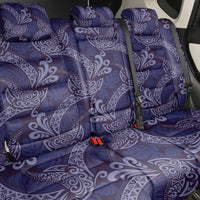Deep Blue Monstera Back Car Seat Cover Polynesian Tribal Pattern - Polynesian Pride