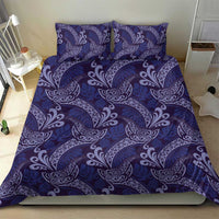 Deep Blue Monstera Bedding Set Polynesian Tribal Pattern - Polynesian Pride
